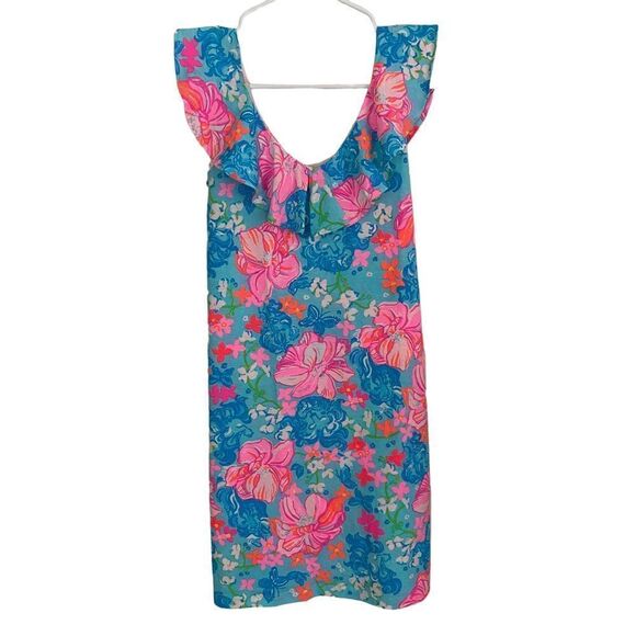 Lilly Pultizer Alessa Floral Ruffle Swing Dress Sz XXS - Picture 2 of 7